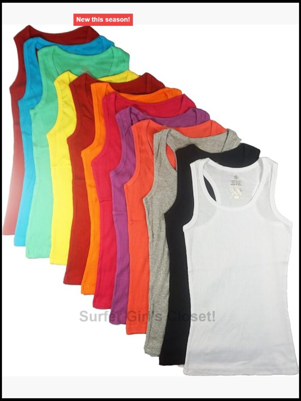 12 Pack Women's Ribbed 100% Cotton Slim Tank Tops Racerback U-Neck